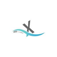 Icon logo letter X  drop into the water vector