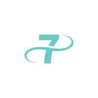 Number 7 logo icon design vector