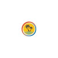 palm beach, concepto de logotipo de vitamina vector
