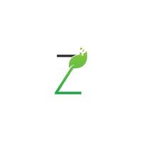 Letter Z logo leaf digital icon design concept vector