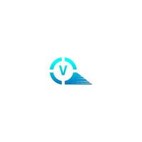 Circle V  logo letter design concept in gradient colors vector