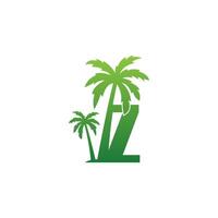 vector de diseño de icono de árbol de coco y logotipo de letra z