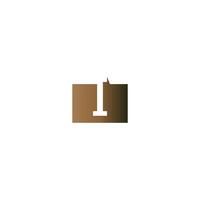 Letter I on the square icon template vector