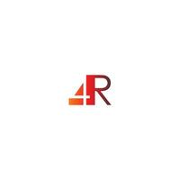 Letter 4R logo combination vector