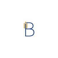 Letter B combined with wheat icon logo design vector