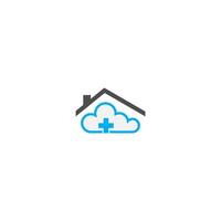 Cloud home care concept logo icon vector