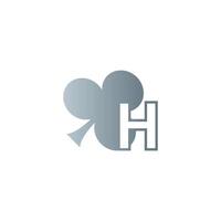 Letter H logo combined with shamrock icon design vector