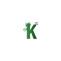 Letter K logo design frog footprints concept vector