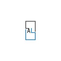 AL logo letter design concept vector
