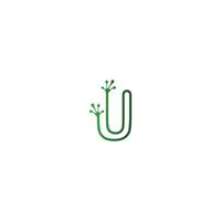 Letter U logo design frog footprints concept vector