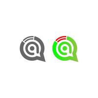 Letter A Wireless Internet in the chat bubble logo vector