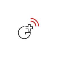 G plus  connection logo vector