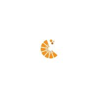 Orange fruit icon logo vector