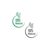 100 percent icon, natural, vegan,  organic, anniversary,label design illustration vector