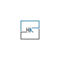 concepto de diseño de letra de logotipo hk vector