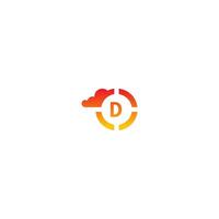 Circle D  logo letter design concept in gradient colors vector