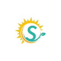 Simple sunshine logo design Royalty Free Vector Image