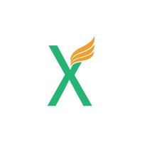 logotipo de letra x con concepto de diseño de icono de ala vector