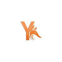 Fox head icon combination with letter Y logo icon design vector