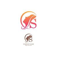 Beautiful face logo letter S icon in front  design vector