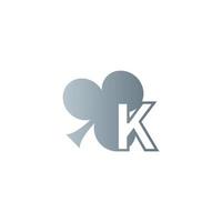 logotipo de letra k combinado con diseño de icono de trébol vector