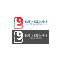 Number 9  logo icon in squares design vector