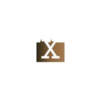 Letter X on the square icon template vector