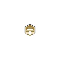 Honeycomb logo, leaf honey logo icon design concept vector