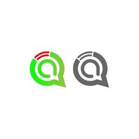 Letter A Wireless Internet in the chat bubble logo vector