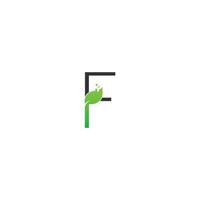 Letter F logo leaf digital icon design concept vector