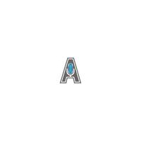 Letter A and podcast logotype vector