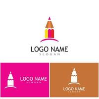 lápiz, logotipo, plantilla, vector, símbolo, diseño vector