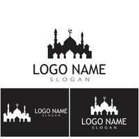 mezquita, logotipo, plantilla, vector, símbolo, ilustración, diseño vector