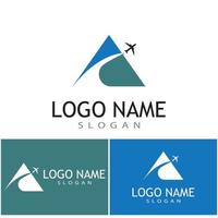 Plantilla de logotipo de diseño de ilustración de vector de icono de avión