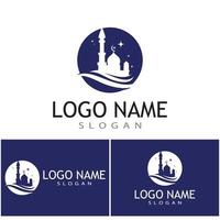 mezquita, logotipo, plantilla, vector, símbolo, ilustración, diseño vector