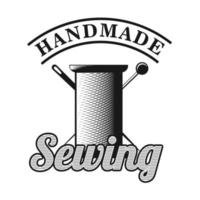 handmade sewing vintage logo design