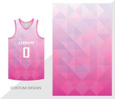 plantilla de diseño de patrón de camiseta de baloncesto. fondo abstracto rosa para el patrón de tela. Camisetas de baloncesto, atletismo, fútbol y entrenamiento. ilustración vectorial vector