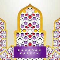 Elegant Ramadan Kareem background template with ornamental colorful mosaic vector