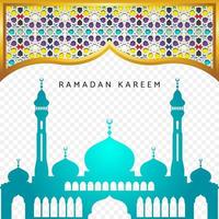 Ramadan kareem background with Islamic mosaic and mosque vector