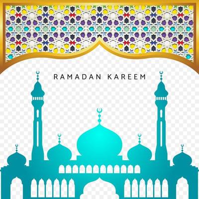 Ramadan kareem background with Islamic mosaic and mosque vector