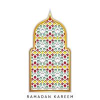 fondo de ramadan kareem con mosaico islámico y ventana islámica vector