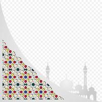Islamic creative background with Islamic mosaic and mosque vector