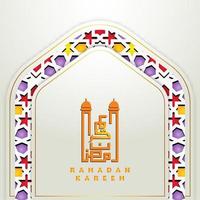Elegant islamic creative background template with ornamental colorful mosaic Premium Vector