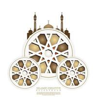 elegante diseño de puerta de mezquita. fondo creativo islámico con mosaico islámico y vector de mezquita