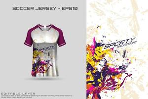 Soccer jersey and t-shirt mockup vector design template