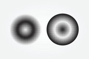 Monochrome halftone effects circles with white background vector