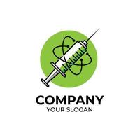 Syringe laboratory logo design vector