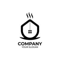 Tea house logo design vector