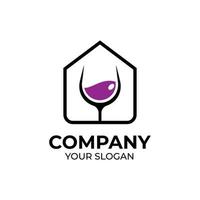 diseño del logotipo de la casa del vino vector