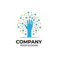 Hand care logo design vector